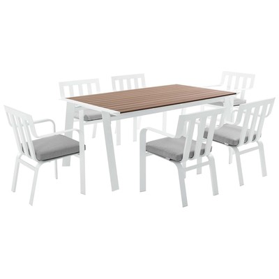 Modway Furniture Dining Room Sets, Gray,GreyWhite,snow, Set of 2,Set of 3,Set of 4,Set of 5,Set of 6,Set of 7,Set of 8, Dining, Gray,White, pinewood, wood, brazilian hardwoods,Wood, Bar and Dining, 889654168232, EEI-3965-WHI-GRY
