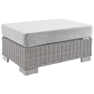 Ottomans and Benches Modway Furniture Conway Light Gray Gray EEI-3971-LGR-GRY 889654982807 Sofa Sectionals Gray Grey 