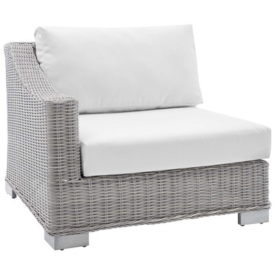 Outdoor Beds Modway Furniture Conway Light Gray White EEI-3975-LGR-WHI 889654982661 Daybeds and Lounges Gray GreyRed Burgundy rubyWhit Aluminum Aluminum Synthetic W Aluminum Chair 