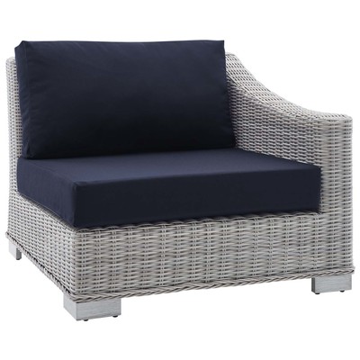 Outdoor Beds Modway Furniture Conway Light Gray Navy EEI-3976-LGR-NAV 889654982647 Daybeds and Lounges Blue navy teal turquiose indig Aluminum Aluminum Synthetic W Aluminum Chair 