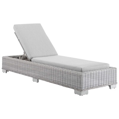 Outdoor Beds Modway Furniture Conway Light Gray Gray EEI-3978-LGR-GRY 889654982623 Daybeds and Lounges Gray GreyRed Burgundy rubyWhit Aluminum Aluminum Synthetic W Aluminum Chaise Chair 