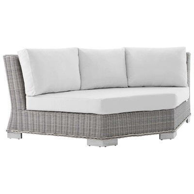 Outdoor Sofas and Sectionals Modway Furniture Conway Light Gray White EEI-3979-LGR-WHI 889654982579 Sofa Sectionals Gray GreyWhite snow Sectional Sofa Gray Light GrayWhite 