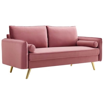 Sofas and Loveseat Modway Furniture Revive Dusty Rose EEI-3988-DUS 889654168638 Sofas and Armchairs Chaise LoungeLoveseat Love sea Velvet Sofa Set set 