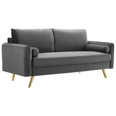 Modway Furniture Sofas and Loveseat, Chaise,LoungeLoveseat,Love seatSofa, Velvet, Sofa Set,set, Sofas and Armchairs, 889654168652, EEI-3988-GRY
