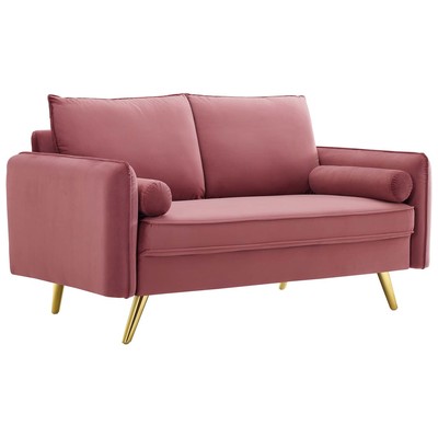 Sofas and Loveseat Modway Furniture Revive Dusty Rose EEI-3989-DUS 889654168706 Sofas and Armchairs Chaise LoungeLoveseat Love sea Velvet Sofa Set set 