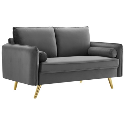 Modway Furniture Sofas and Loveseat, Chaise,LoungeLoveseat,Love seatSofa, Velvet, Sofa Set,set, Sofas and Armchairs, 889654168720, EEI-3989-GRY