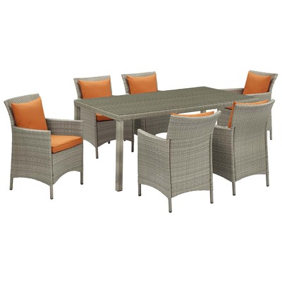 Modway Furniture Outdoor Sofas and Sectionals, Gray,GreyOrange, 