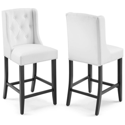 Bar Chairs and Stools Modway Furniture Baronet White EEI-4021-WHI 889654997214 Bar and Counter Stools White snow Bar Counter Wood Leather 