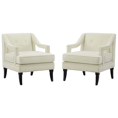 Sofas and Loveseat Modway Furniture Concur Ivory EEI-4026-IVO 889654995623 Sofas and Armchairs Chaise LoungeLoveseat Love sea Velvet Contemporary Contemporary/Mode Sofa Set setTufted tufting 