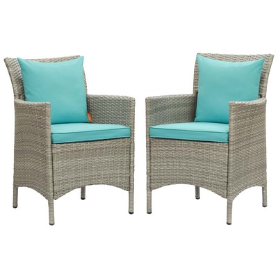 Dining Room Chairs Modway Furniture Conduit Light Gray Turquoise EEI-4027-LGR-TRQ 889654170211 Bar and Dining Gray Grey Arm Chair Armchair Arm Steel Metal Iron Gray Smoke SMOKED TaupeMetal A 