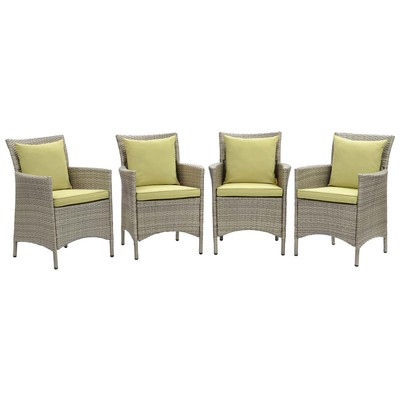 Dining Room Chairs Modway Furniture Conduit Light Gray Peridot EEI-4028-LGR-PER 889654170310 Bar and Dining Gray Grey Arm Chair Armchair Arm Steel Metal Iron Gray Smoke SMOKED TaupeMetal A 