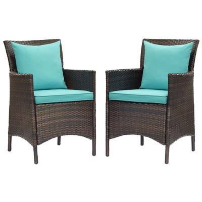 Dining Room Chairs Modway Furniture Conduit Brown Turquoise EEI-4030-BRN-TRQ 889654170457 Sofa Sectionals Brown sable Armchair Arm Steel Metal Iron Brown WALNUTMetal Aluminum ste 