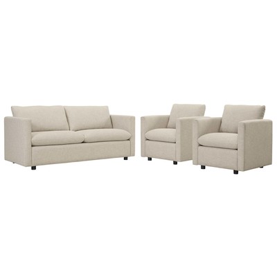 Sofas and Loveseat Modway Furniture Activate Beige EEI-4046-BEI-SET 889654986867 Sofas and Armchairs Chaise LoungeLoveseat Love sea Polyester Contemporary Contemporary/Mode Sofa Set set 