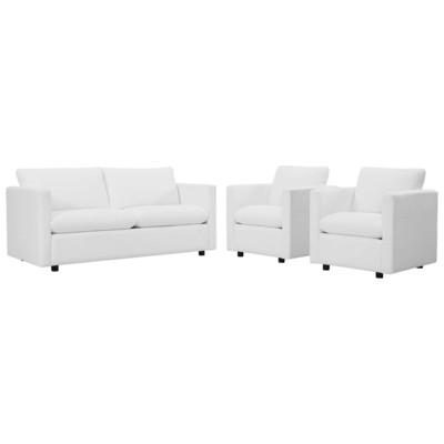 Sofas and Loveseat Modway Furniture Activate White EEI-4046-WHI-SET 889654998662 Sofas and Armchairs Chaise LoungeLoveseat Love sea Polyester Contemporary Contemporary/Mode Sofa Set set 