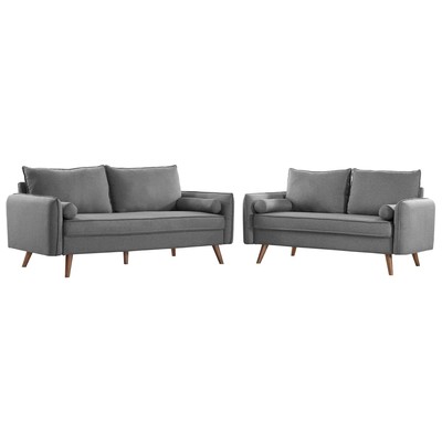Sofas and Loveseat Modway Furniture Revive Light gray EEI-4047-LGR-SET 889654998624 Sofas and Armchairs Chaise LoungeLoveseat Love sea Sofa Set set 