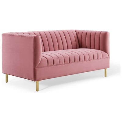 Modway Furniture Sofas and Loveseat, Chaise,LoungeLoveseat,Love seatSofa, Velvet, Sofa Set,setTufted,tufting, Sofas and Armchairs, 889654171416, EEI-4131-DUS