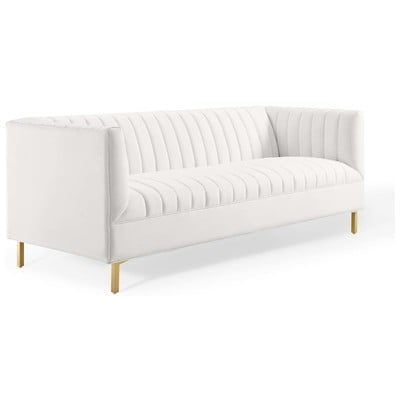 Sofas and Loveseat Modway Furniture Shift White EEI-4132-WHI 889654171508 Sofas and Armchairs Chaise LoungeLoveseat Love sea Velvet Sofa Set setTufted tufting 
