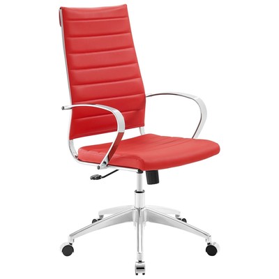 Office Chairs Modway Furniture Jive Red EEI-4135-RED 889654171621 Office Chairs Chrome Metal Steel Stainless S Metal Aluminum Chrome Stainles 