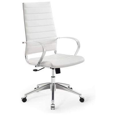 Office Chairs Modway Furniture Jive White EEI-4135-WHI 889654171645 Office Chairs Chrome Metal Steel Stainless S Metal Aluminum Chrome Stainles 