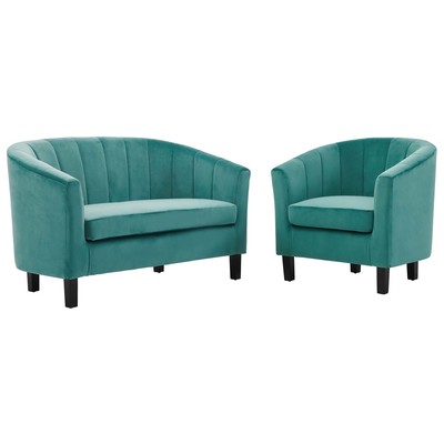 Chairs Modway Furniture Prospect Teal EEI-4146-TEA-SET 889654997122 Sofas and Armchairs Blue navy teal turquiose indig 