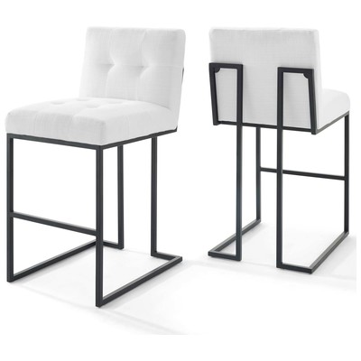Bar Chairs and Stools Modway Furniture Privy Black White EEI-4159-BLK-WHI 889654995463 Bar and Counter Stools Black ebonyWhite snow Bar Counter Footrest 