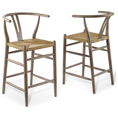 Modway Furniture Bar Chairs and Stools, Gray,Grey, Bar,Counter, Wood, Bar and Counter Stools, 889654995371, EEI-4165-GRY
