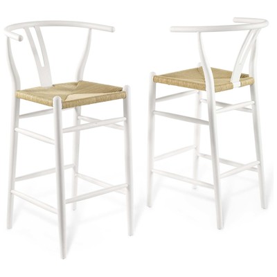 Bar Chairs and Stools Modway Furniture Amish White EEI-4166-WHI 889654995340 Bar and Counter Stools White snow Bar Counter Wood 