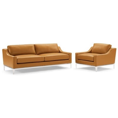 Modway Furniture Sofas and Loveseat, Loveseat,Love seatSofa, Cotton,Leather, Contemporary,Contemporary/ModernModern,Nuevo,Whiteline,Contemporary/Modern,tov,bellini,rossetto, Sofa Set,set, Sofas and Armchairs, 889654995135, EEI-4198-TAN-SET