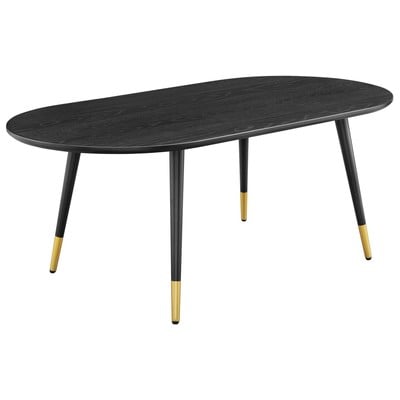 Coffee Tables Modway Furniture Vigor Black EEI-4214-BLK 889654990642 Tables Oval Metal Iron Steel Aluminum Alu+ 