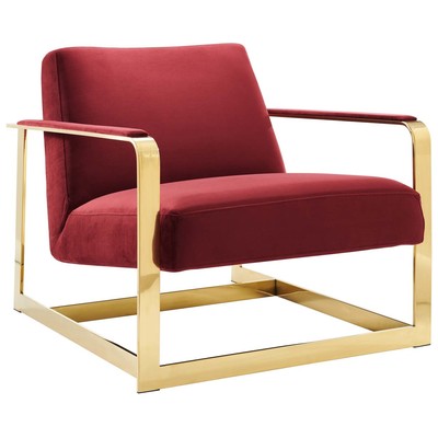 Chairs Modway Furniture Seg Gold Maroon EEI-4219-GLD-MAR 889654994237 Sofas and Armchairs Gold Accent Chairs Accent 
