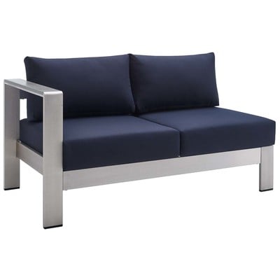 Sofas and Loveseat Modway Furniture Shore Silver Navy EEI-4223-SLV-NAV 889654993247 Sofa Sectionals Loveseat Love seatSectional So Sofa Set set 