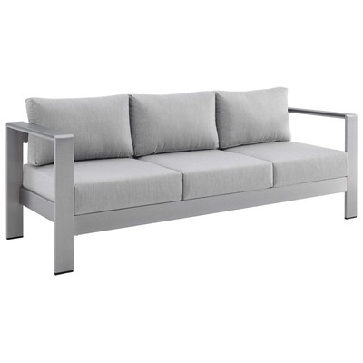 Sofas and Loveseat Modway Furniture Shore Silver Gray EEI-4228-SLV-GRY 889654993155 Sofa Sectionals Loveseat Love seatSofa Sofa Set set 