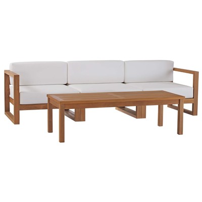 Modway Furniture Outdoor Sofas and Sectionals, White,snow, Sectional,Sofa, Natural,White, Sofa Sectionals, 889654965428, EEI-4257-NAT-WHI-SET
