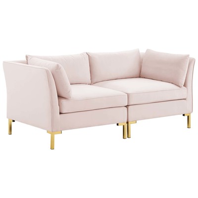 Sofas and Loveseat Modway Furniture Ardent Pink EEI-4268-PNK 889654978954 Sofas and Armchairs Chaise LoungeLoveseat Love sea Velvet Contemporary Contemporary/Mode Sofa Set set 