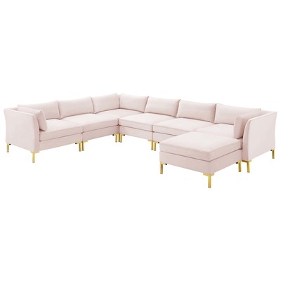 Sofas and Loveseat Modway Furniture Ardent Pink EEI-4278-PNK 889654978688 Sofas and Armchairs Chaise LoungeLoveseat Love sea Velvet Contemporary Contemporary/Mode Sofa Set set 