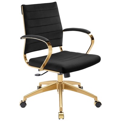 Office Chairs Modway Furniture Jive Black EEI-4281-BLK 889654987246 Office Chairs Chrome Metal Steel Stainless S Black Metal Aluminum Chrome St 
