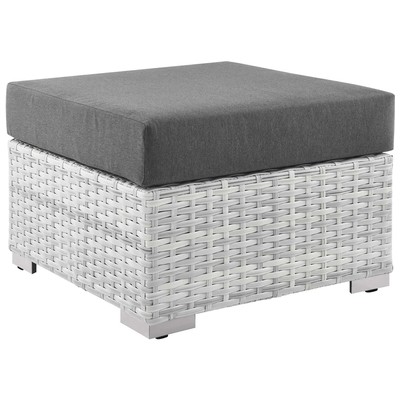 Modway Furniture Ottomans and Benches, Gray,Grey, Square, Sofa Sectionals, 889654977490, EEI-4301-LGR-CHA