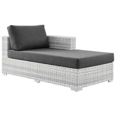 Outdoor Beds Modway Furniture Convene Light Gray Charcoal EEI-4304-LGR-CHA 889654977377 Daybeds and Lounges Gray GreyRed Burgundy rubyWhit Aluminum Frame Aluminum Alumin Aluminum Synthetic Rattan Chaise 