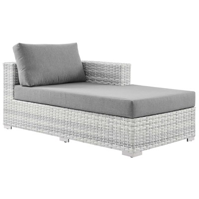 Outdoor Beds Modway Furniture Convene Light Gray Gray EEI-4304-LGR-GRY 889654977360 Daybeds and Lounges Gray GreyRed Burgundy rubyWhit Aluminum Frame Aluminum Alumin Aluminum Synthetic Rattan Chaise 