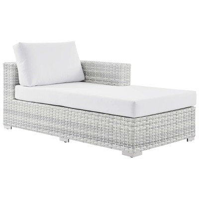Outdoor Beds Modway Furniture Convene Light Gray White EEI-4304-LGR-WHI 889654977346 Daybeds and Lounges Gray GreyRed Burgundy rubyWhit Aluminum Frame Aluminum Alumin Aluminum Synthetic Rattan Chaise 