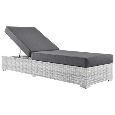 Outdoor Beds Modway Furniture Convene Light Gray Charcoal EEI-4307-LGR-CHA 889654977254 Daybeds and Lounges Gray GreyRed Burgundy rubyWhit Aluminum Frame Aluminum Alumin Aluminum Synthetic Rattan Chaise 