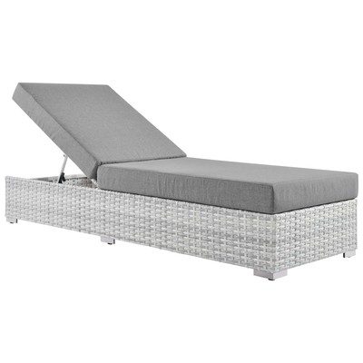 Outdoor Beds Modway Furniture Convene Light Gray Gray EEI-4307-LGR-GRY 889654977247 Daybeds and Lounges Gray GreyRed Burgundy rubyWhit Aluminum Frame Aluminum Alumin Aluminum Synthetic Rattan Chaise 