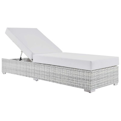 Outdoor Beds Modway Furniture Convene Light Gray White EEI-4307-LGR-WHI 889654977223 Daybeds and Lounges Gray GreyRed Burgundy rubyWhit Aluminum Frame Aluminum Alumin Aluminum Synthetic Rattan Chaise 