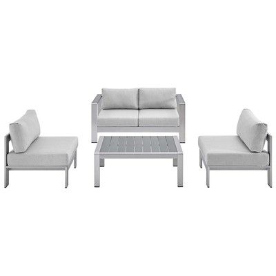 Modway Furniture Outdoor Sofas and Sectionals, black, ,ebony, Gray,GreySilver, 