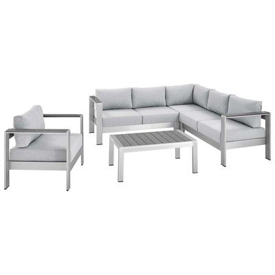 Modway Furniture Sofas and Loveseat, Loveseat,Love seatSectional,Sofa, Sofa Set,set, Sofa Sectionals, 889654953845, EEI-4317-SLV-GRY-SET