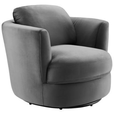 Chairs Modway Furniture Pirouette Gray EEI-4345-GRY 889654984009 Sofas and Armchairs Gray Grey Accent Chairs Accent 
