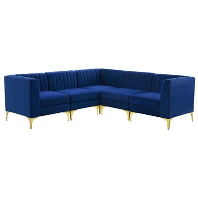 Sofas and Loveseat Modway Furniture Triumph Navy EEI-4350-NAV 889654971795 Sofas and Armchairs Chaise LoungeLoveseat Love sea Velvet Contemporary Contemporary/Mode Sofa Set setTufted tufting 