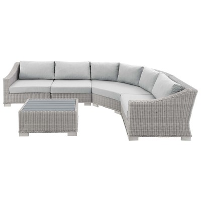 Sofas and Loveseat Modway Furniture Conway Light Gray Gray EEI-4357-LGR-GRY 889654965305 Sofa Sectionals Loveseat Love seatSectional So Sofa Set set 