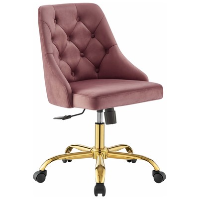Office Chairs Modway Furniture Distinct Gold Dusty Rose EEI-4368-GLD-DUS 889654978640 Office Chairs Swivel Chrome Metal Steel Stainless S Metal Aluminum Chrome Stainles 