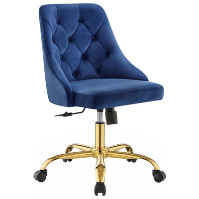 Office Chairs Modway Furniture Distinct Gold Navy EEI-4368-GLD-NAV 889654978619 Office Chairs Swivel Chrome Metal Steel Stainless S Metal Aluminum Chrome Stainles 